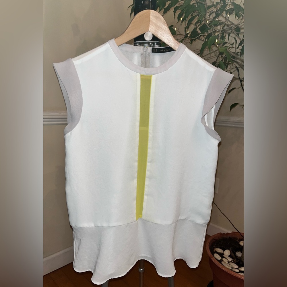 Zara Tank Blouse Sheer w/ panel